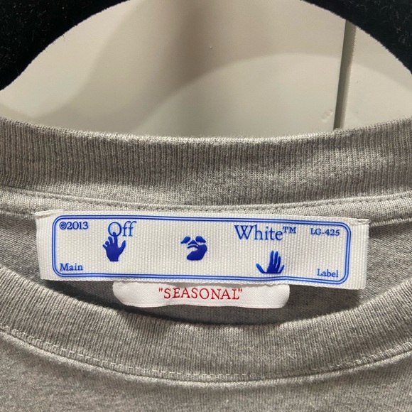 Off-White Gray Jumbo Arrow Double Sleeve Tee - Picture 4 of 8